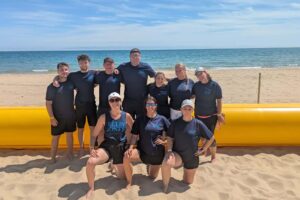 Team fundraising at Sibbett Gregory touch rugby event